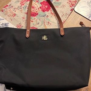 Black vinyl Ralph Lauren purse